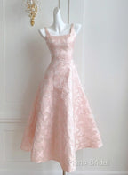 Pink A-Line Vintage Butterfly Embroidered Satin Formal Prom Dresses Birthday Dressesed01772