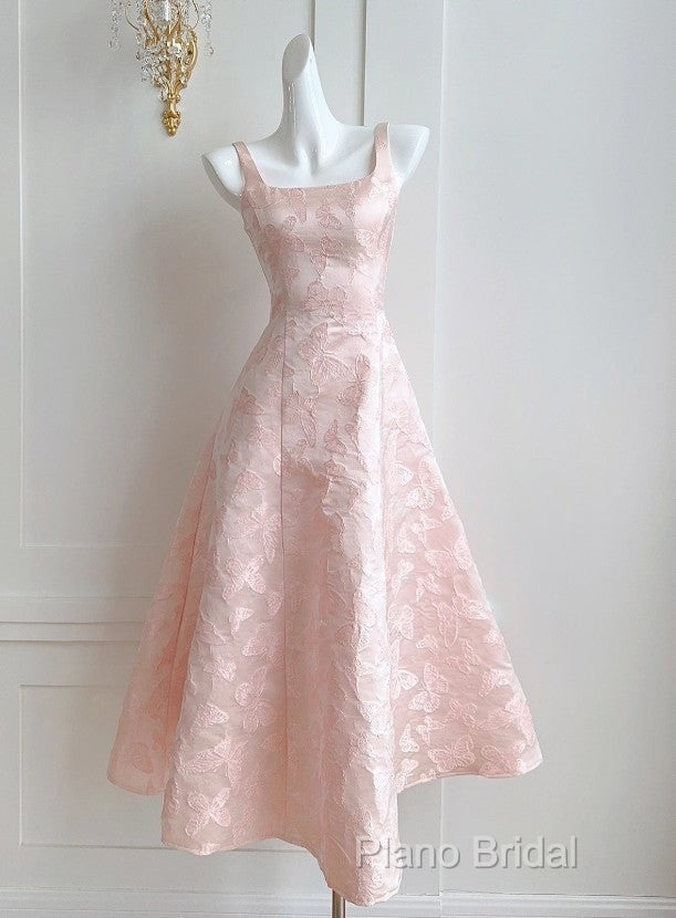 Pink A-Line Vintage Butterfly Embroidered Satin Formal Prom Dresses Birthday Dressesed01772