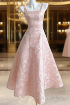 Pink A-Line Vintage Butterfly Embroidered Satin Formal Prom Dresses Birthday Dressesed01772