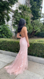 Pink Appliques Mermaid Long Formal Prom Dresses 22Th Birthday Outfit