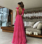Pink Backless Prom Dress, Evening Dress