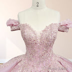 Pink Ball Gown Off the Shoulder Quinceanera Dresses