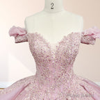 Pink Ball Gown Off the Shoulder Quinceanera Dresses