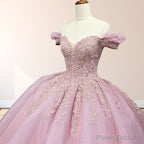 Pink Ball Gown Off the Shoulder Quinceanera Dresses