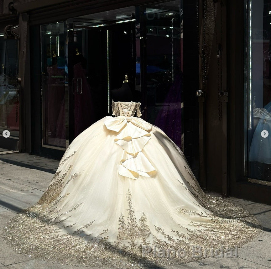 Pink Ball Gown Tulle Off-the-Shoulder Quinceanera Dresses with Sequins
