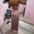 Pink/Green/Blue Gorgeous Shiny Exquisite Beaded Long Slit Elegant Sexy Formal Prom Dresses Formal Evening Dresses Party Dresses