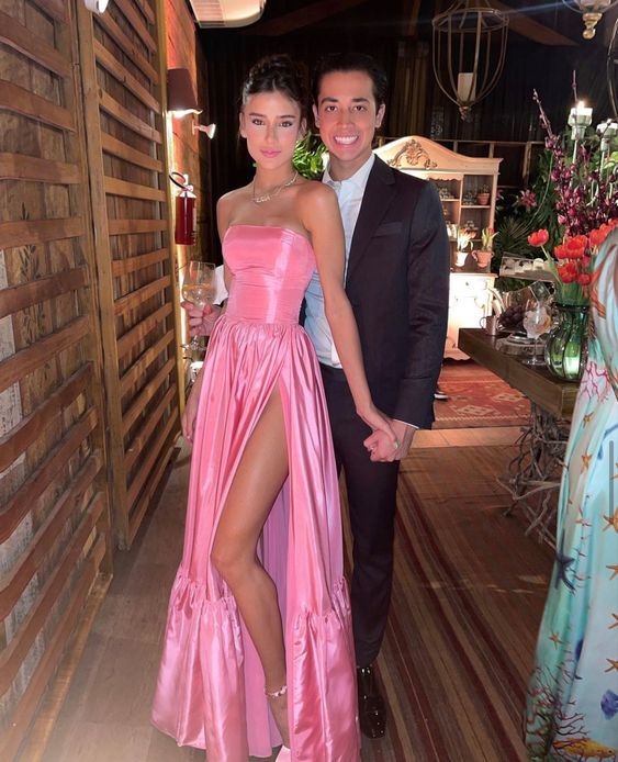 Pink Leg Split Formal Prom Dresses Women Sexy Party Dresses Main image