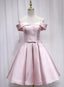 Pink Off Shoulder Bridesmaid Dress, Lovely Party Dress
