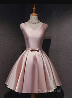 Pink Off Shoulder Homecoming Dresses, Pink Party Dresses , Cute Satin Dresses