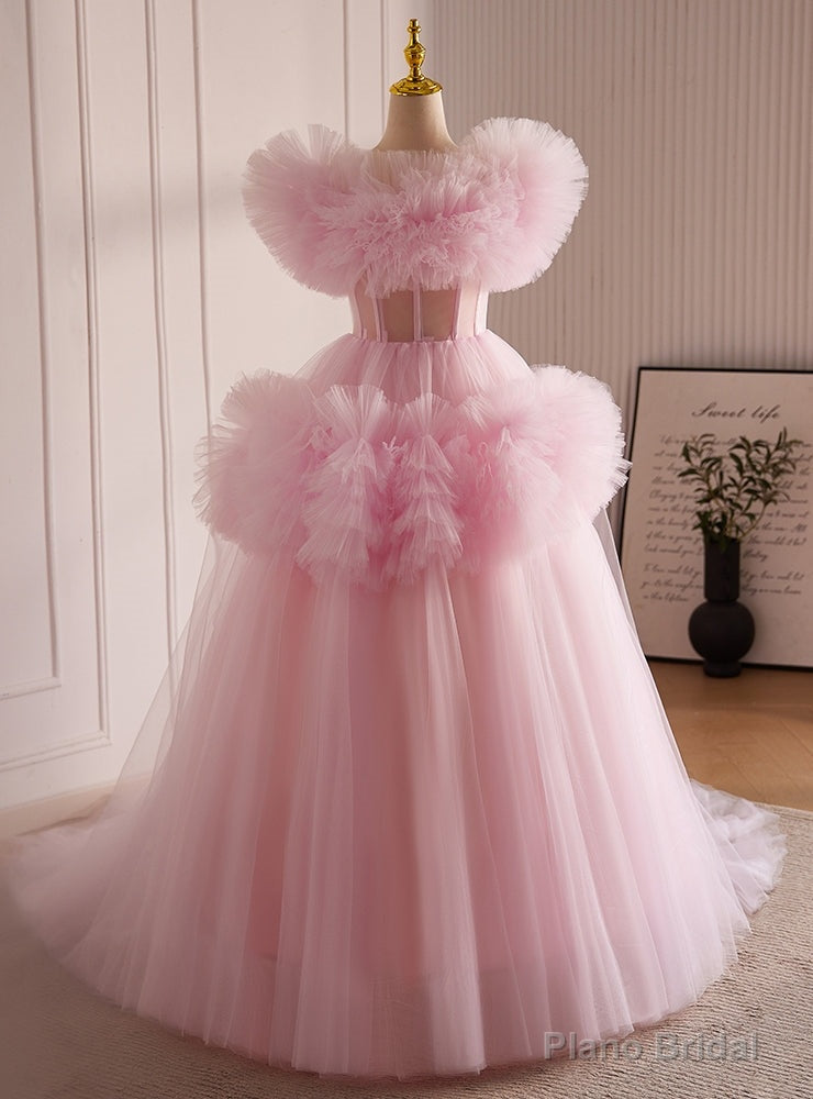 Pink Princess Tulle Cake Prom Dress Main image