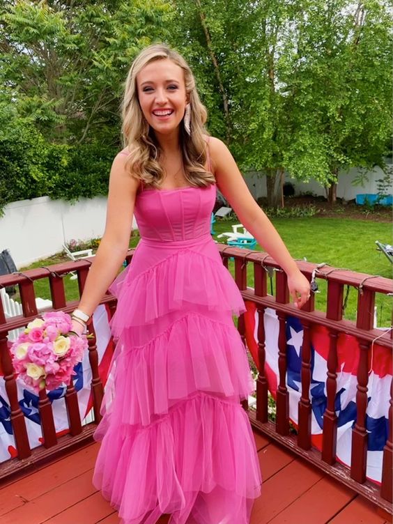 Pink Formal Prom Dresses Formal Evening Gown Long Formal Prom Dresses Main image