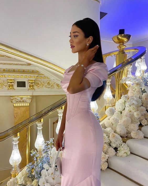 Pink Formal Prom Dresses Women Formal Party Formal Evening Gown