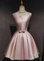 Pink Satin Short Party Dress , Lovely Satin Homecoming Dress