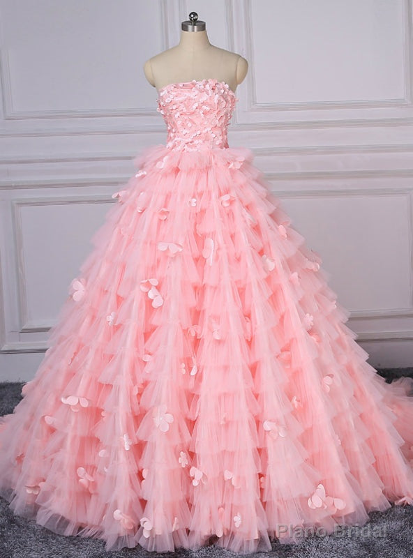 Pink Sexy Strapless Wedding Dress Cake layer Photography Main image