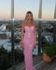 Pink Shiny Fashion Elegant Long Mermaid Slim Sequin Ball Gown Formal Evening Dresses Party Dresses