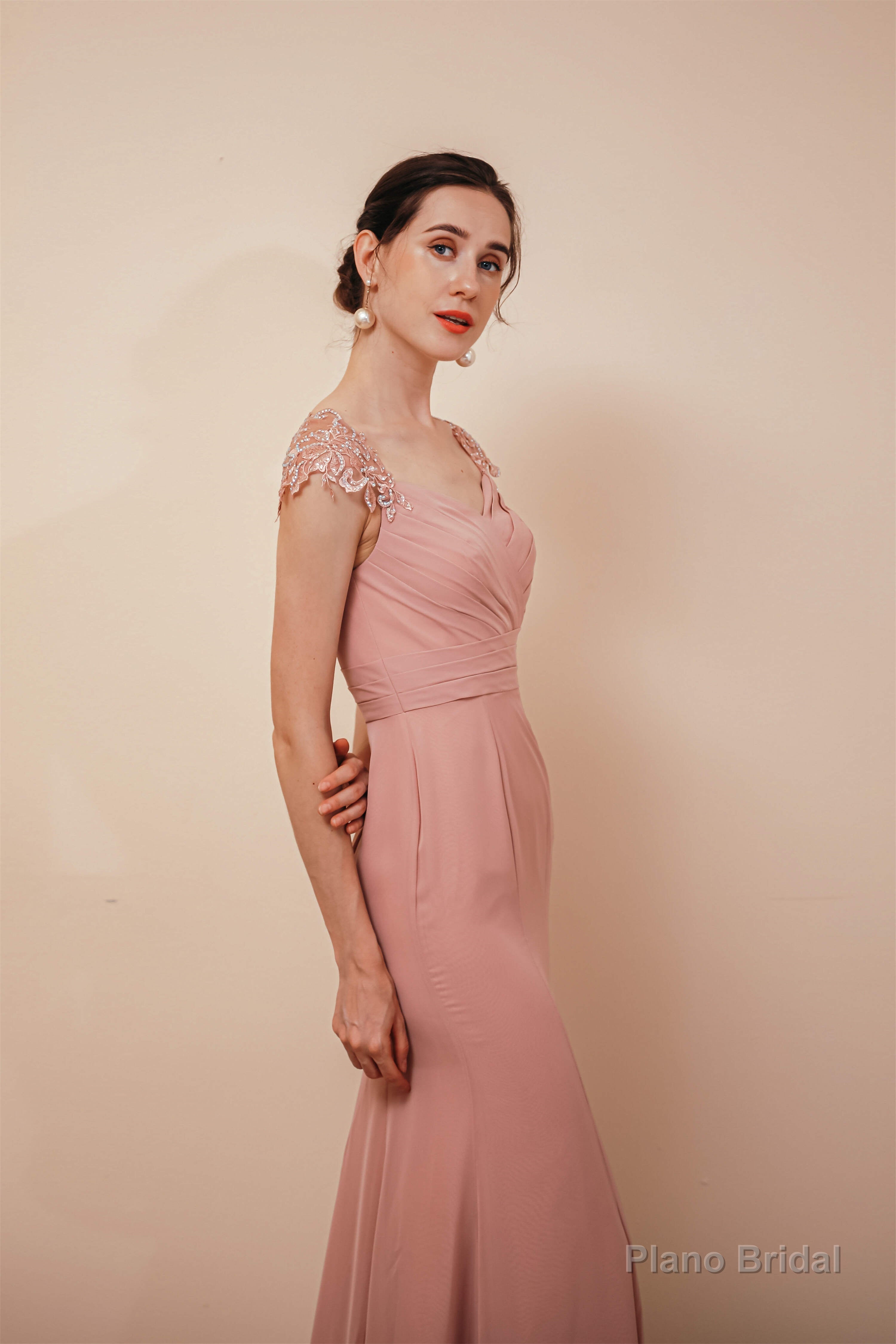 Side Split Mermaid Long Open Back Prom Dresses