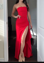 Pink Split Formal Prom Dresses Formal Graduation Gown