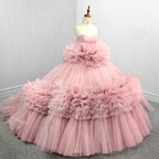 Pink Strapless Sleeveless Ball Gown Corset Quinceanera Dresses