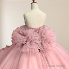 Pink Strapless Sleeveless Ball Gown Corset Quinceanera Dresses