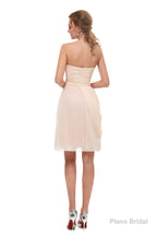 Pink Sweetheart Neck Chiffon Homecoming Dresses With Pleats