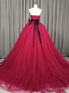 Pink Sweetheart Neck Tulle Long Prom Dress Pink Tulle Formal Sweet 16 Dress