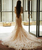 Pink Sweetheart Neck Tulle Mermaid Long Formal Prom Dresses, Wedding Dresses