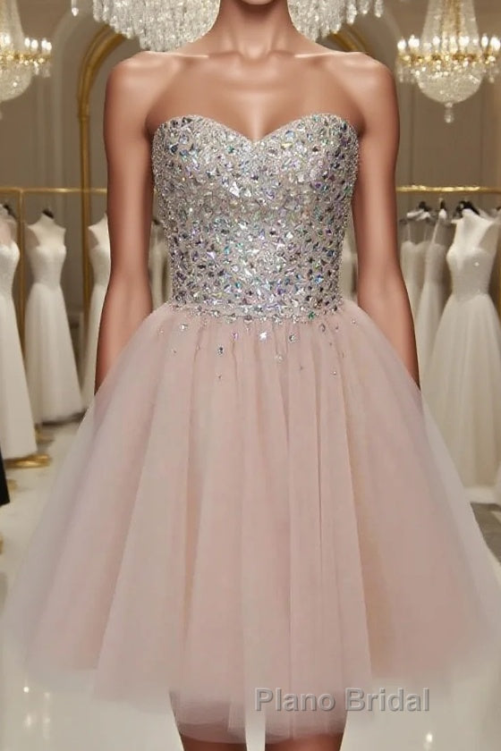 Pink sweetheart tulle short Formal Prom dress, homecoming dress Main image