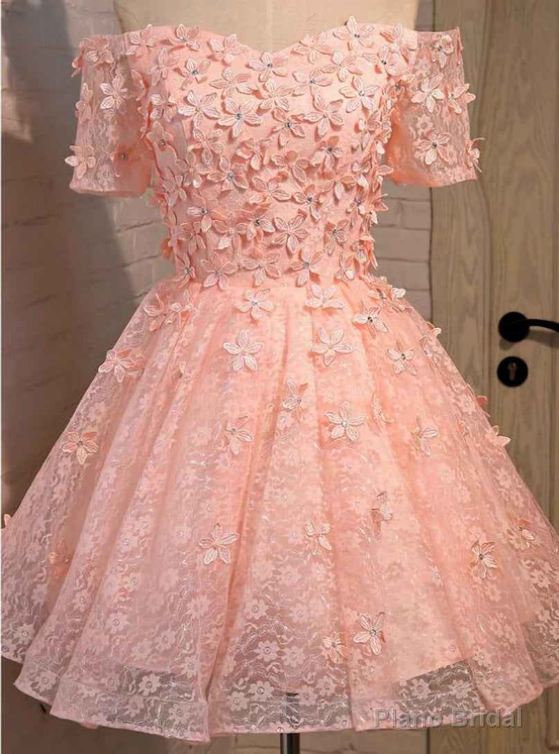Pink Tulle Appliques Off The Shoulder Dress Main image