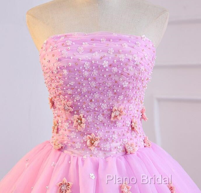 Pink Tulle Ball Gown Sweet 16 Party Dresses, Pink Formal Dresses, Quinceanera Dresses Secondary image