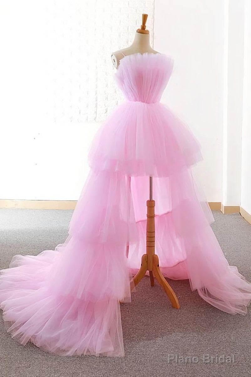 Pink tulle long prom dress,Best evening dress,evening gowns,Party dresses Main image