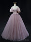 Pink Tulle Off the Shoulder Prom Dress