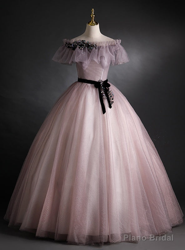 Pink Tulle Off the Shoulder Quinceanera Dress Main image