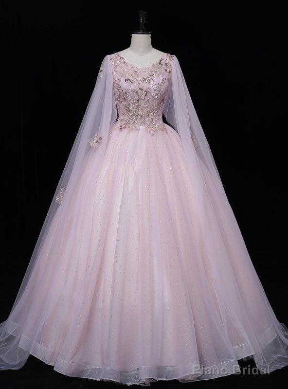 Pink Tulle Sequins Beading Embroidery Quinceanera Dress Main image