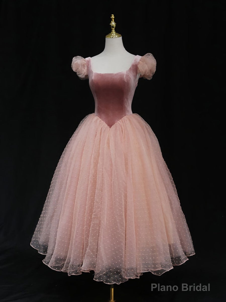 Pink Tulle Short Prom Dress, Pink Tulle Puffy Homecoming Dress Secondary image