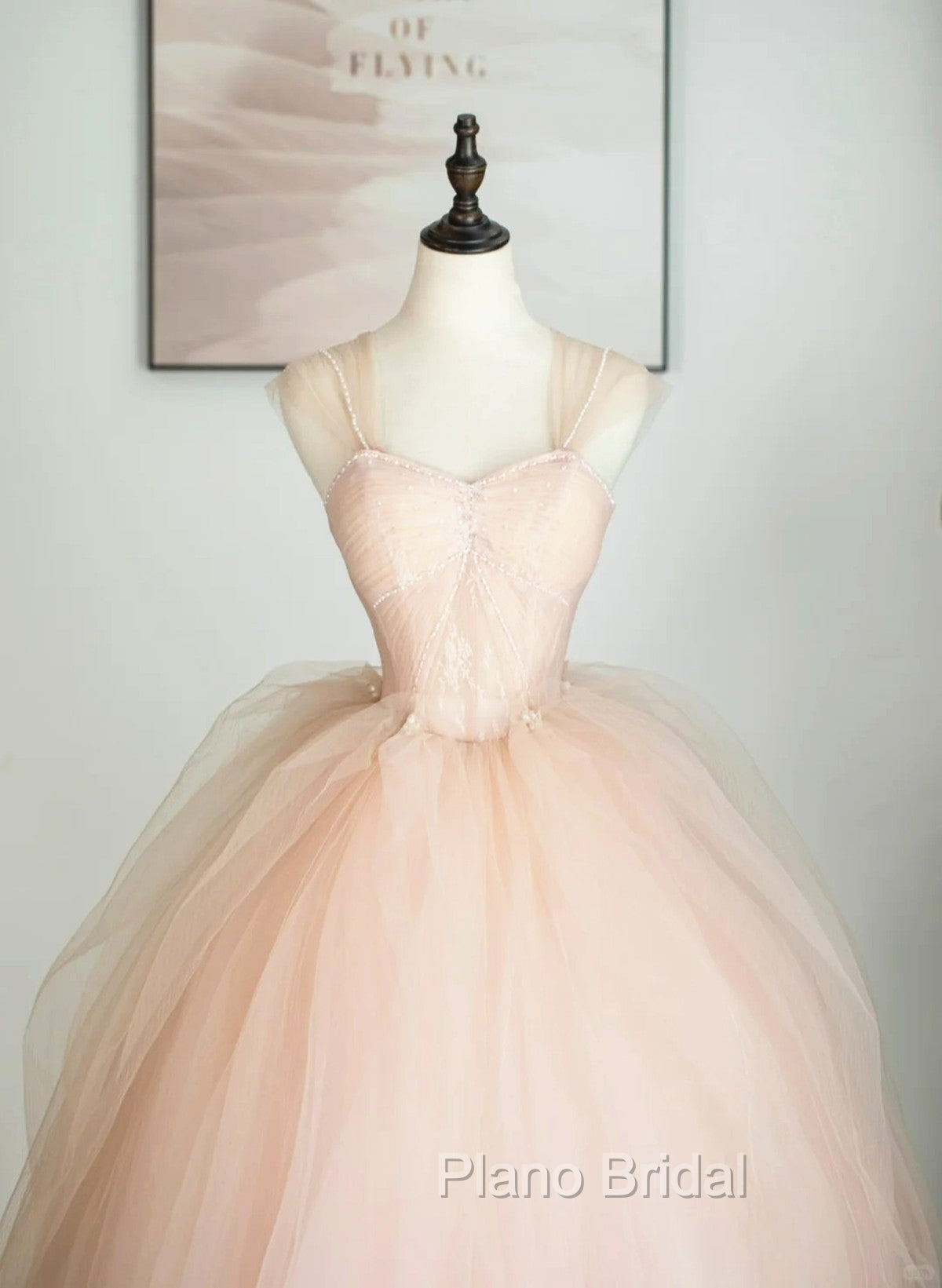 Pink Tulle Sweetheart Ball Gown Cute Sweet 16 Dresses, Pink Tulle Formal Prom Dresses