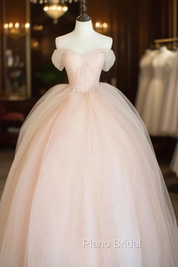 Pink Tulle Sweetheart Ball Gown Cute Sweet 16 Dresses, Pink Tulle Formal Prom Dresses Main image