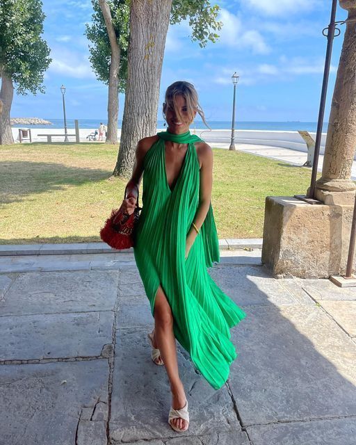 Pink/Green Fashion V-Neck Elegant Long Satin Formal Evening Dresses Party Dresses Wedding Guest Dresses Maternity Dresses