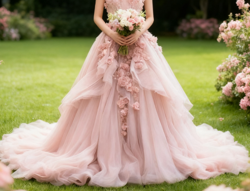 Pink Vintage A-Line Sweetheart Lace Tulle Long Formal Evening Gown Applique Wedding Dresses