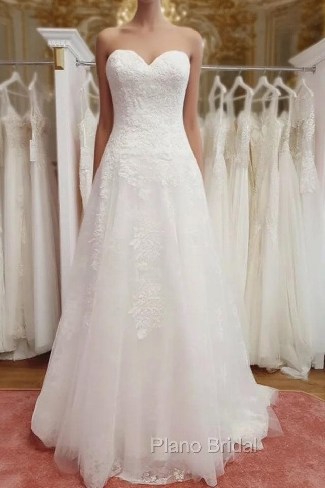 Plus Size Lace Overlay Wedding Dresses Strapless Main image