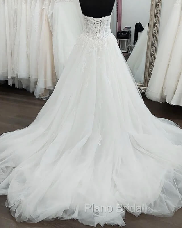 Plus Size Tulle Sweetheart Embroidery Wedding Dresses