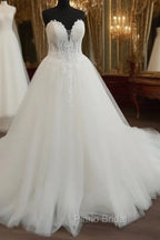 Plus Size Tulle Sweetheart Embroidery Wedding Dresses