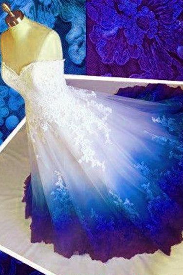 Popular Formal Prom Dresses,Colored Formal Prom Dresses, Sweetheart Appliques Formal Prom Dresses,Modern Wedding Dresses Secondary image