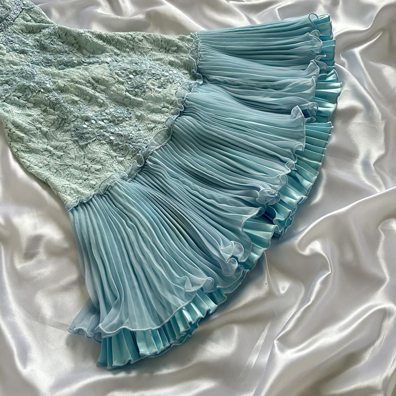 Powder Blue Sparkling Charming Retro Princess Stunning Unique Fashionable Beautiful Elegant Delicate Lace Short Lace Sequin Homecoming Dresses Formal Prom Dresses Formal Evening Dresses Birthday Party Dresses Formal Prom Dresses