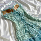 Powder Blue Sparkling Charming Retro Princess Stunning Unique Fashionable Beautiful Elegant Delicate Lace Short Lace Sequin Homecoming Dresses Formal Prom Dresses Formal Evening Dresses Birthday Party Dresses Formal Prom Dresses