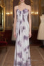 Pretty A Line Halter Floral Chiffon Long Formal Prom Dresses Birthday Dresses For Women