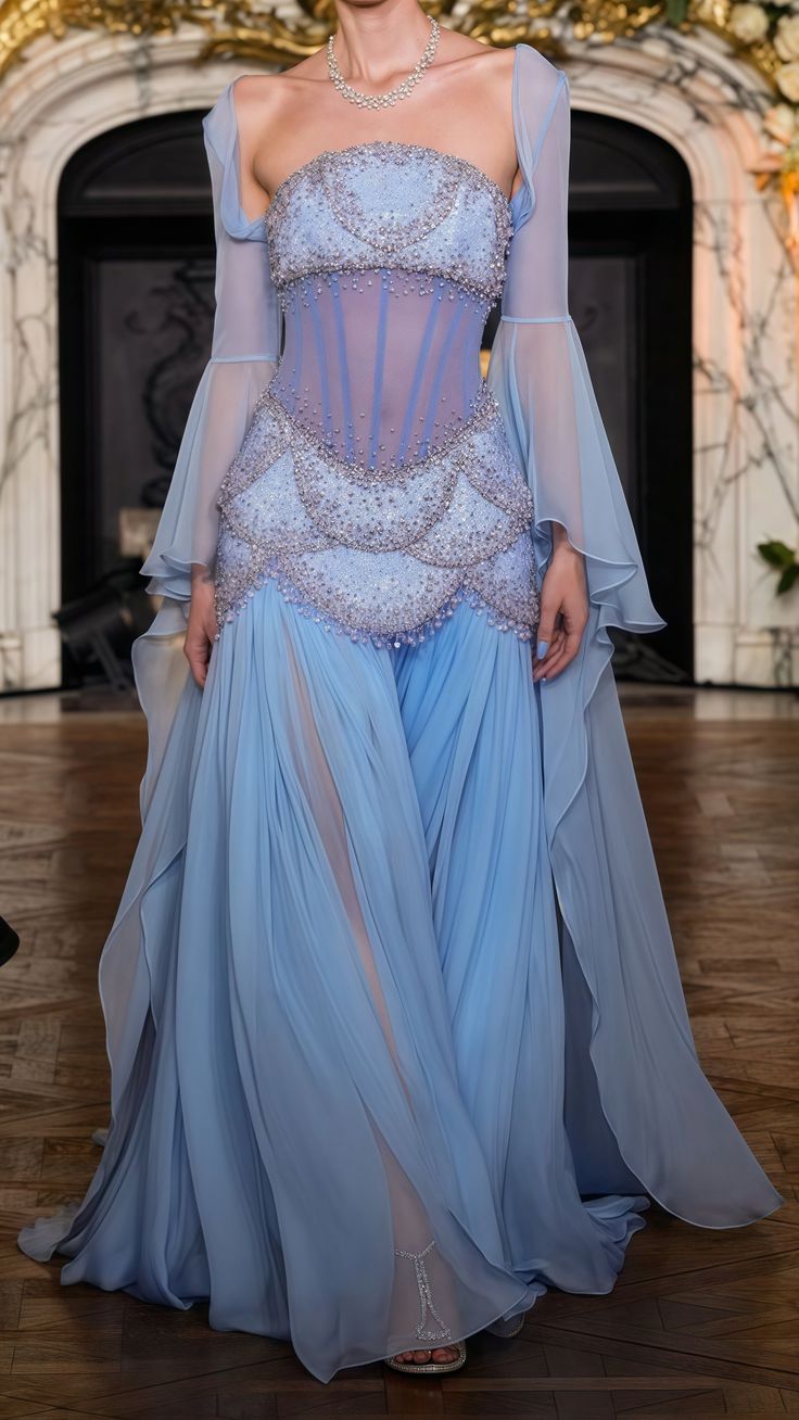 Pretty A Line Off The Shoulder Maxi Long Party Light Blue Chiffon Formal Prom Dresses Formal Evening Dresses