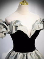 Pretty A Line Off The Shoulder Satin Long Evening Party Dresses Formal Prom Dresses