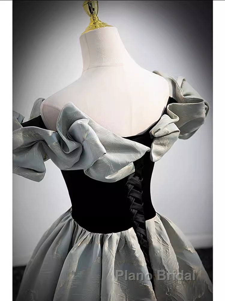 Pretty A Line Off The Shoulder Satin Long Evening Party Dresses Formal Prom Dresses