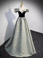 Pretty A Line Off The Shoulder Satin Long Evening Party Dresses Formal Prom Dresses