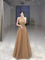Pretty A Line Scoop Neckline Sleeveless Party Dress Tulle Prom Dresses